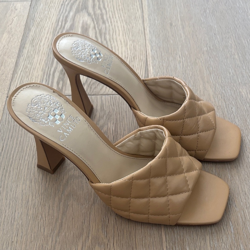 Vince Camuto Camel Quilted Heels